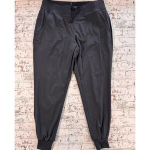 Athleta Lined City Jogger Pants‎ Womens 0 Dark Gray Hiking Travel Ribbed Cuff